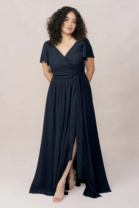 Harper Chiffon Faux Wrap Dress | Made To Order - Image 59