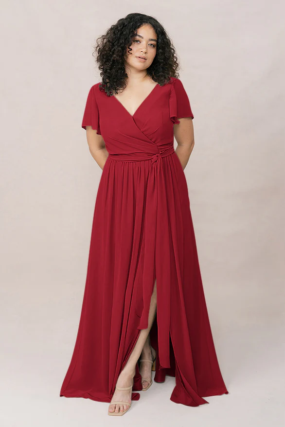 Harper Chiffon Faux Wrap Dress | Made To Order - Image 63