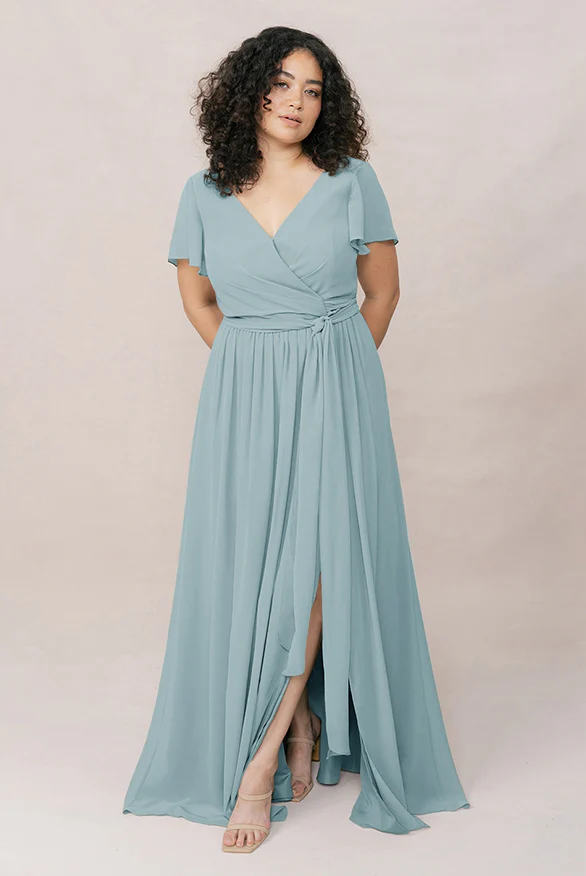 Harper Chiffon Faux Wrap Dress | Made To Order - Image 65