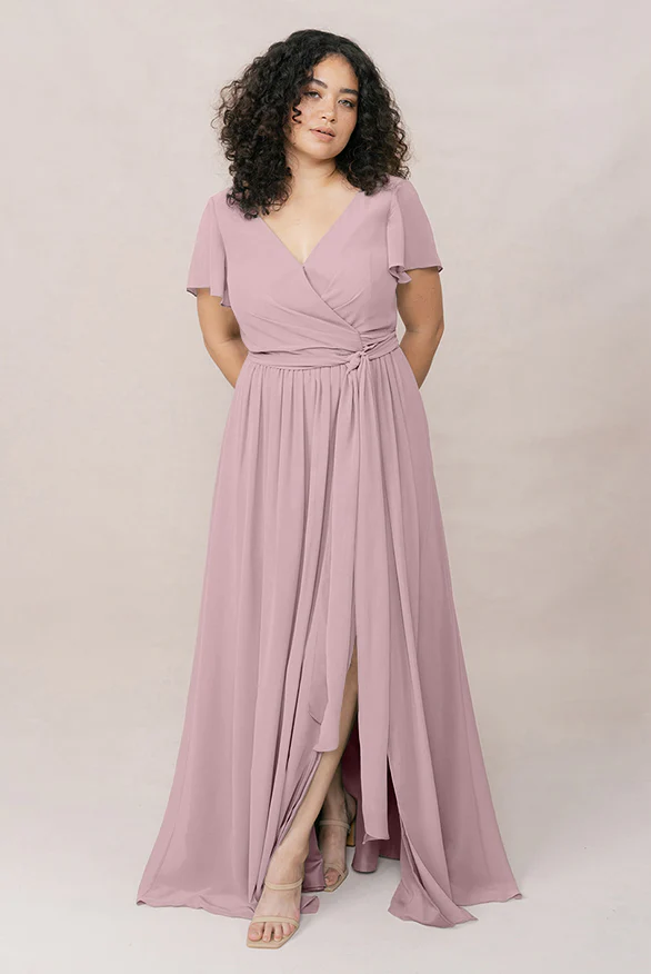Harper Chiffon Faux Wrap Dress | Made To Order - Image 71