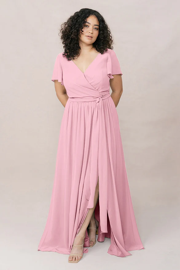 Harper Chiffon Faux Wrap Dress | Made To Order - Image 75