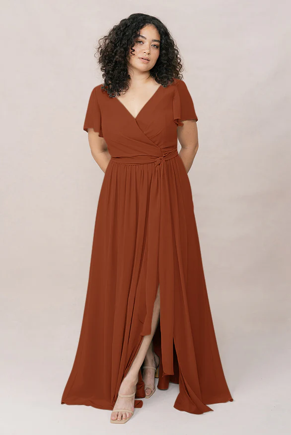 Harper Chiffon Faux Wrap Dress | Made To Order - Image 79