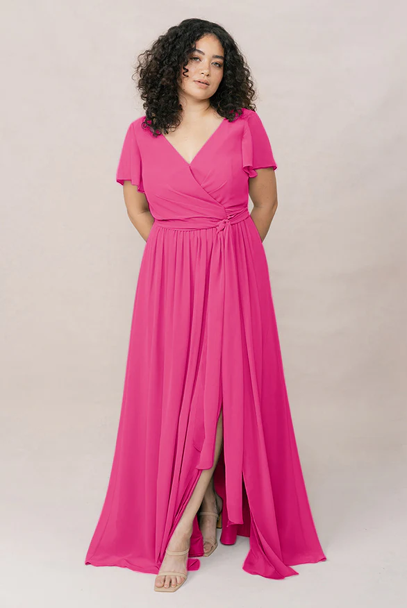 Harper Chiffon Faux Wrap Dress | Made To Order - Image 9