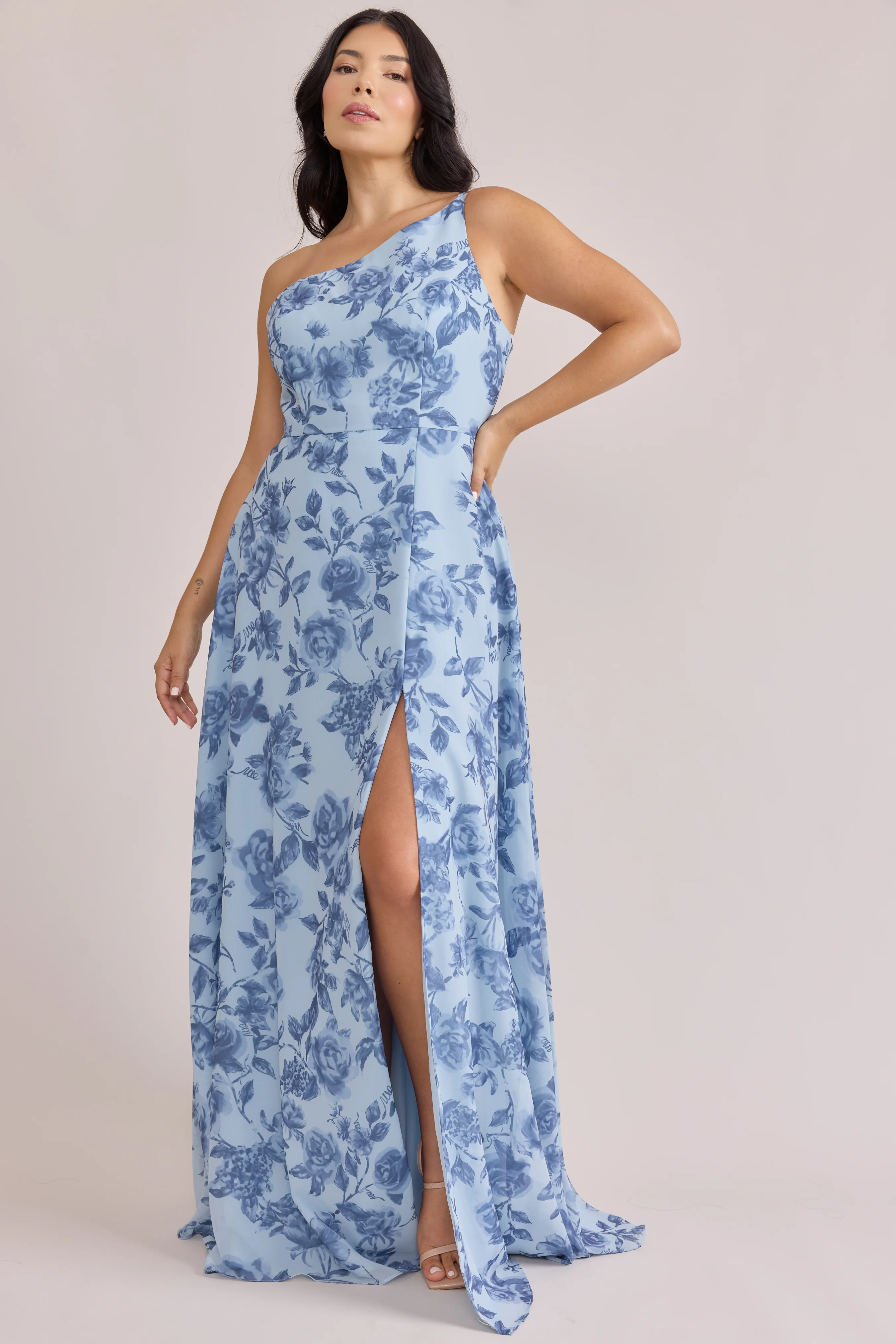 Inez Chiffon Floral Print Dress | Made To Order - Image 45