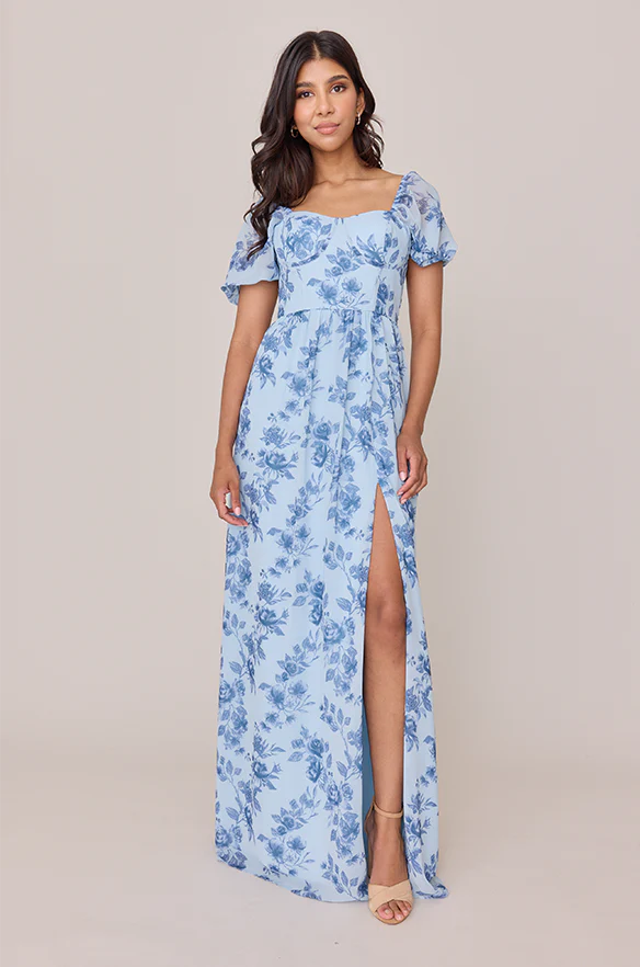 Isabella Chiffon Floral Print Dress | Made To Order - Image 12