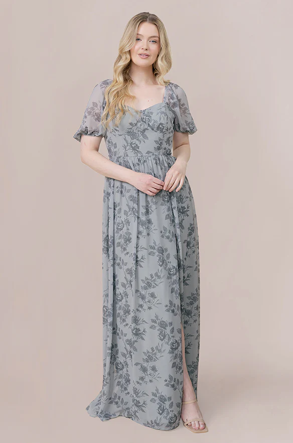 Isabella Chiffon Floral Print Dress | Made To Order - Image 16