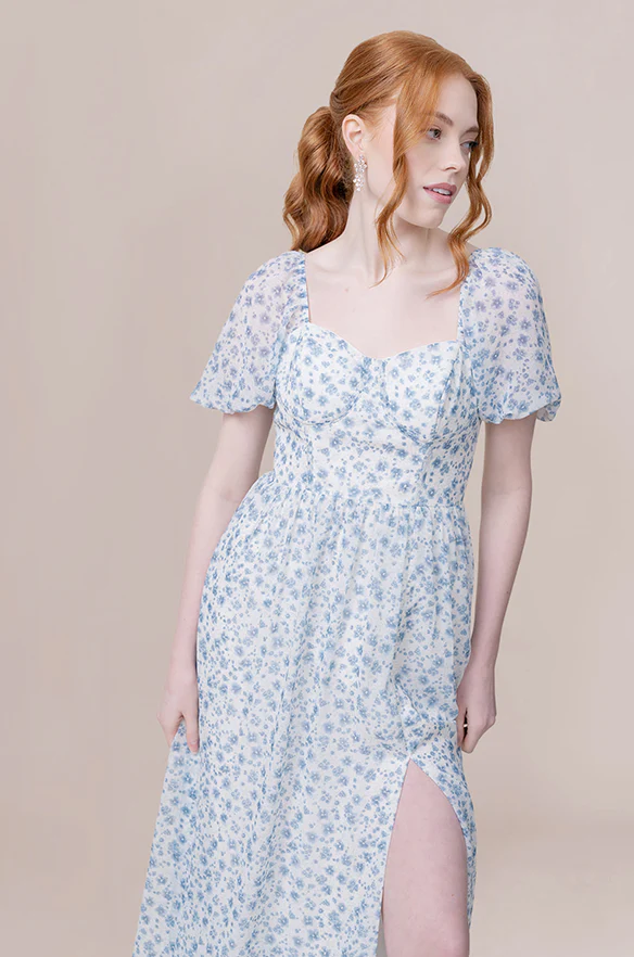 Isabella Chiffon Floral Print Dress | Made To Order - Image 22
