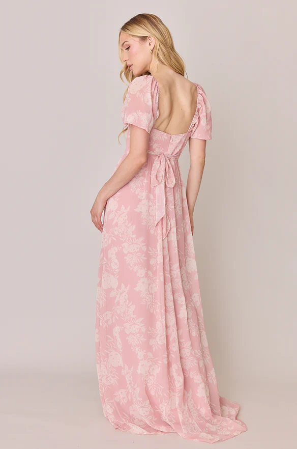 Isabella Chiffon Floral Print Dress | Made To Order - Image 3
