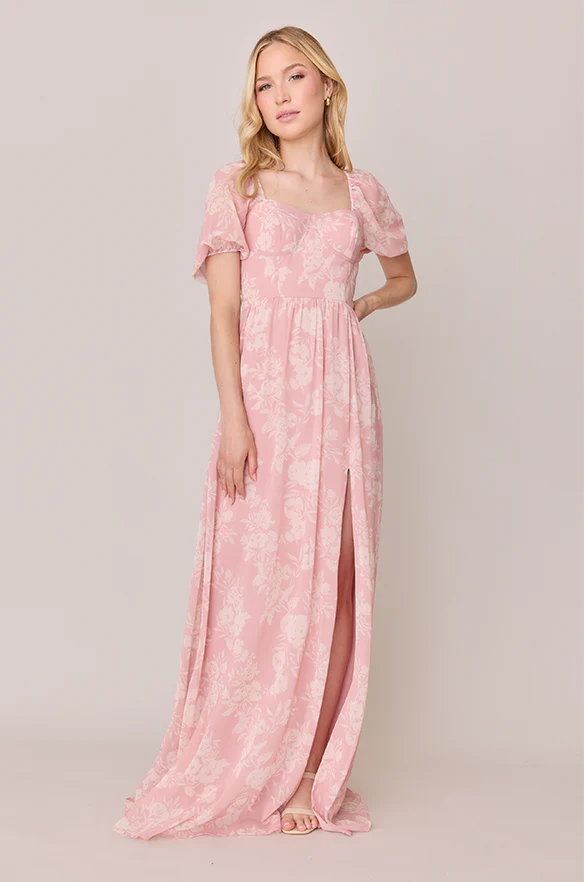 Isabella Chiffon Floral Print Dress | Made To Order - Image 4