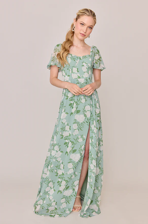 Isabella Chiffon Floral Print Dress | Made To Order - Image 7