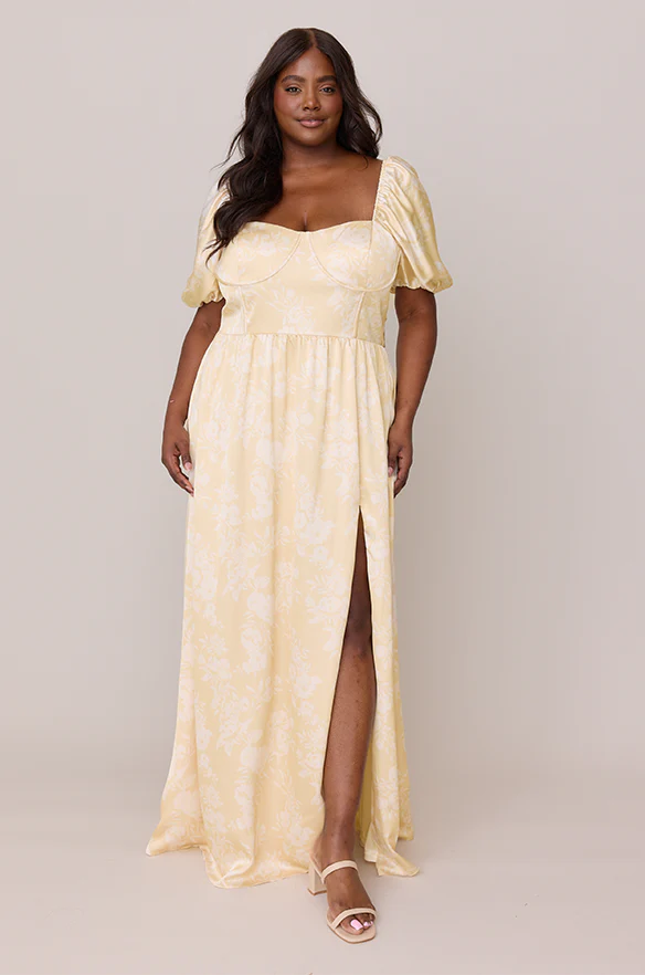 Isabella Satin Floral Print Dress | Made To Order - Image 37