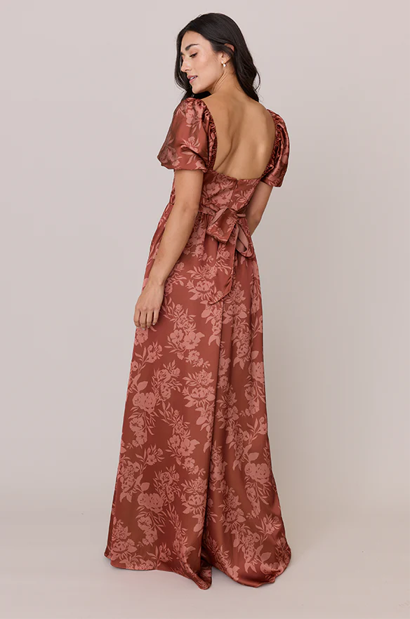 Isabella Satin Floral Print Dress | Made To Order - Image 40