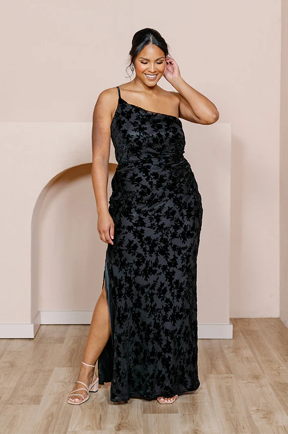 Jade Floral Burnout Velvet Dress | Made To Order - Image 19