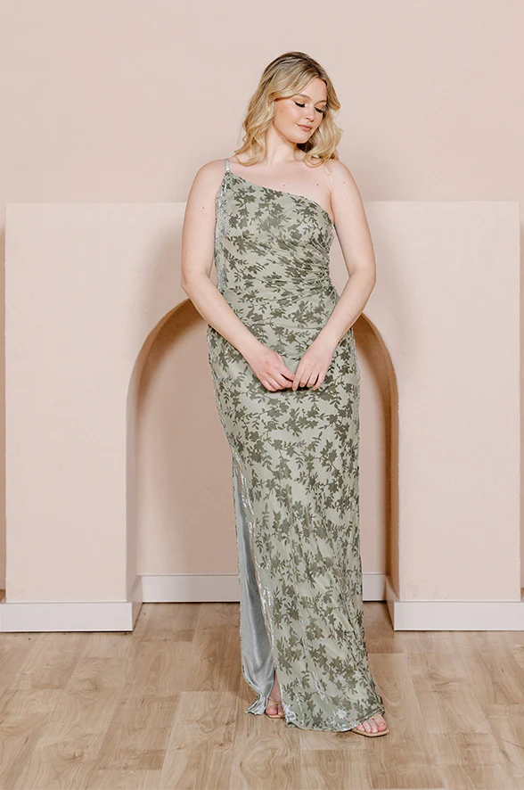 Jade Floral Burnout Velvet Dress | Made To Order - Image 23