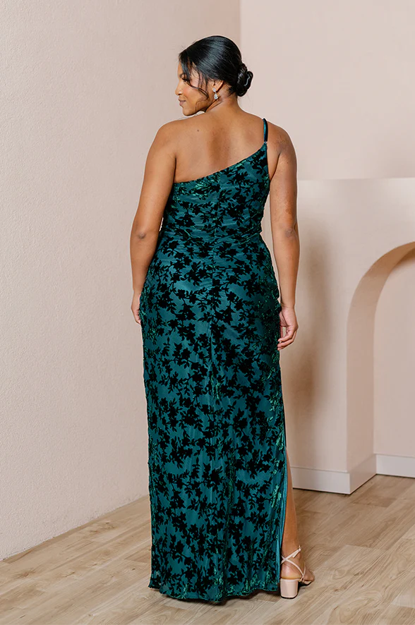 Jade Floral Burnout Velvet Dress | Made To Order - Image 6