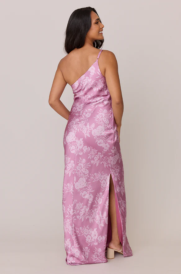 Jade Satin Floral Print Dress | Made To Order - Image 32