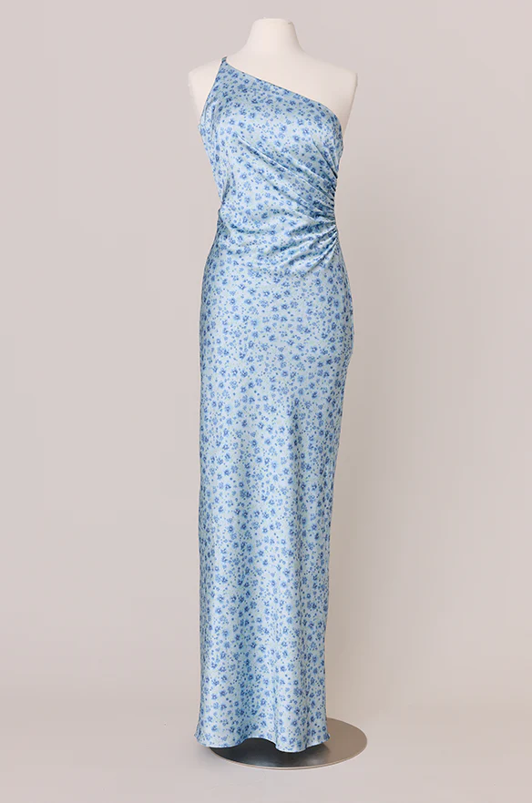 Jade Satin Floral Print Dress | Made To Order - Image 47