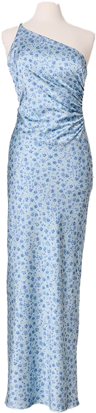 Jade Satin Floral Print Dress | Made To Order - Image 55