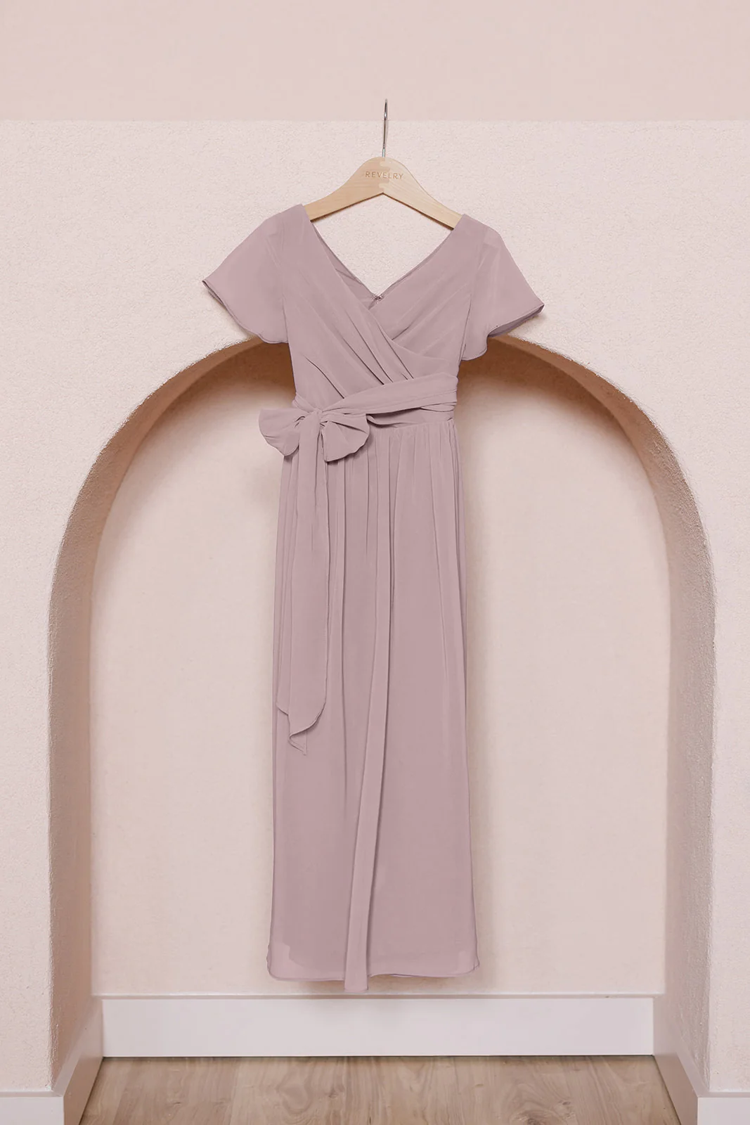 Juniors Harper Chiffon Faux Wrap Dress | Made To Order - Image 7