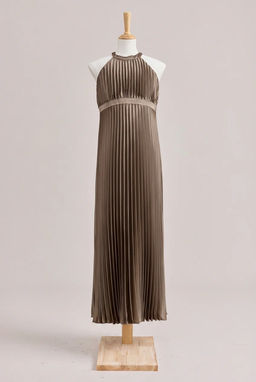 Juniors Mazie Satin Pleated Dress | Made To Order - Image 105