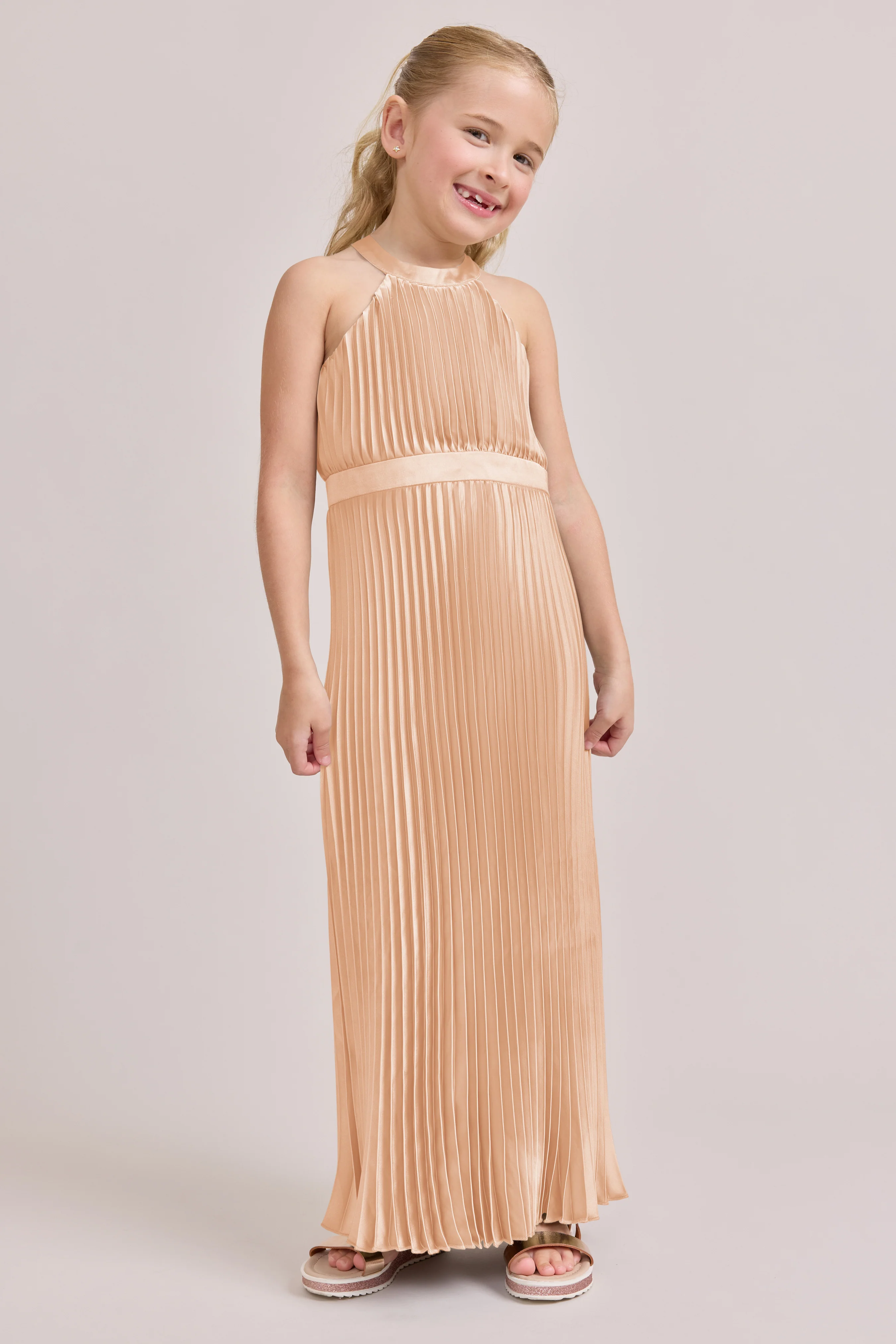 Juniors Mazie Satin Pleated Dress | Made To Order - Image 16