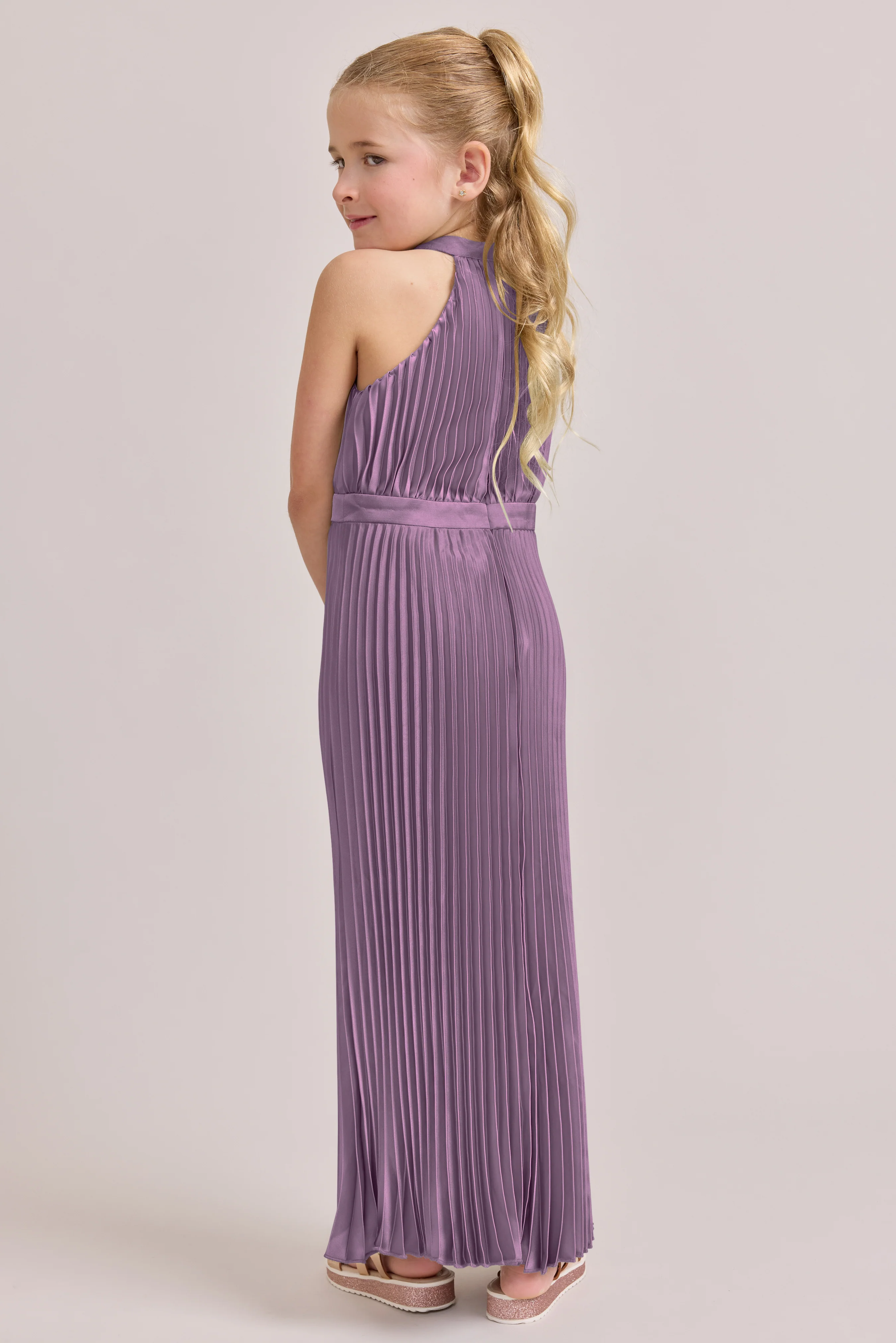 Juniors Mazie Satin Pleated Dress | Made To Order - Image 28