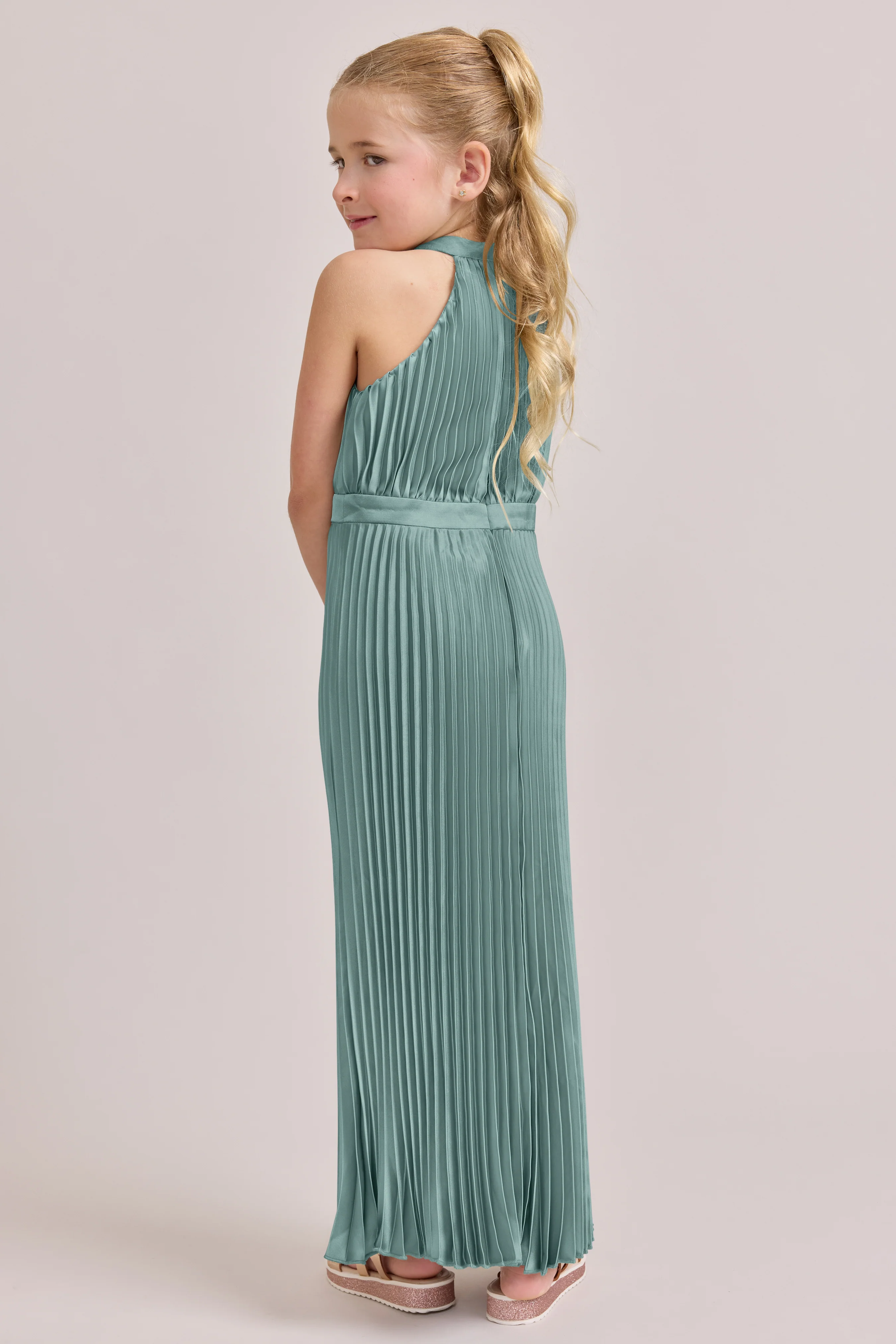 Juniors Mazie Satin Pleated Dress | Made To Order - Image 44