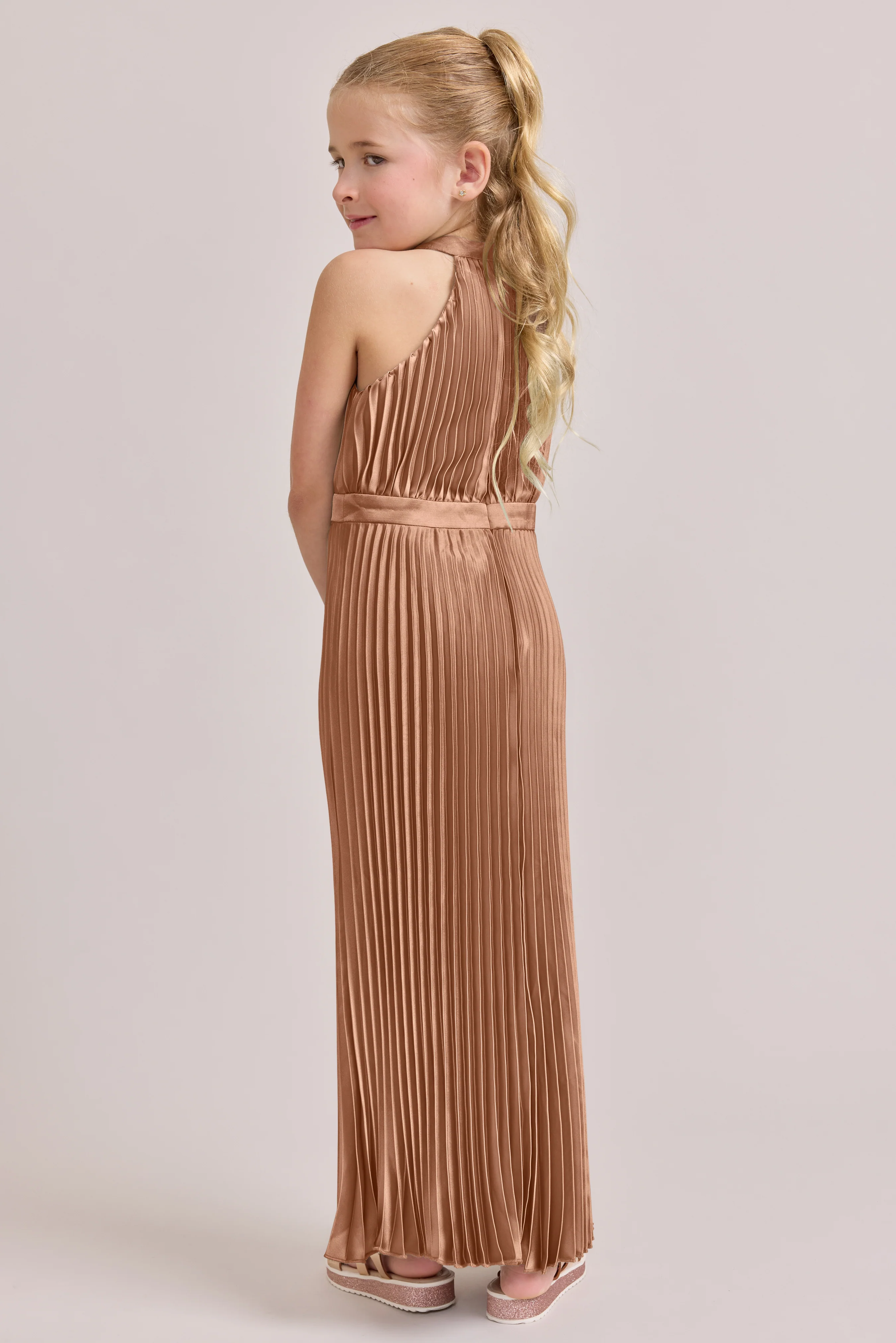 Juniors Mazie Satin Pleated Dress | Made To Order - Image 47