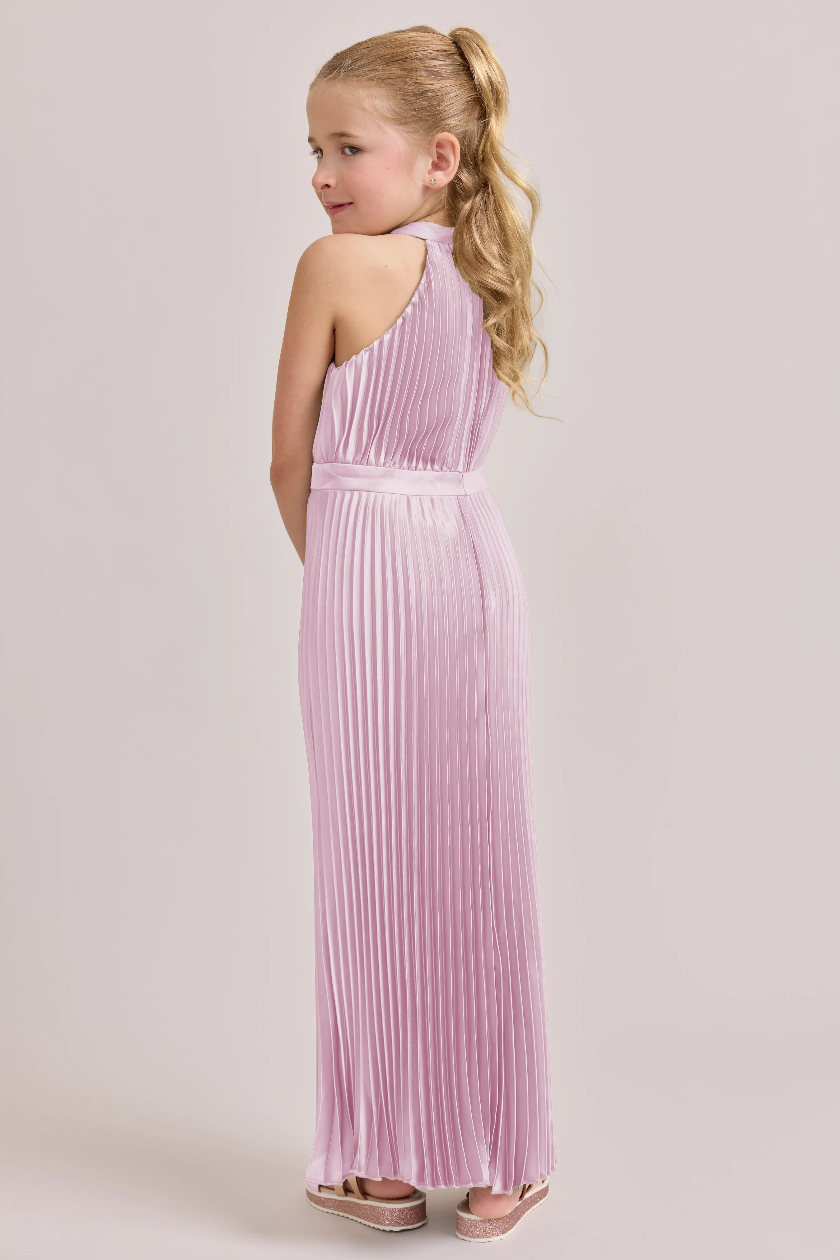 Juniors Mazie Satin Pleated Dress | Made To Order - Image 50