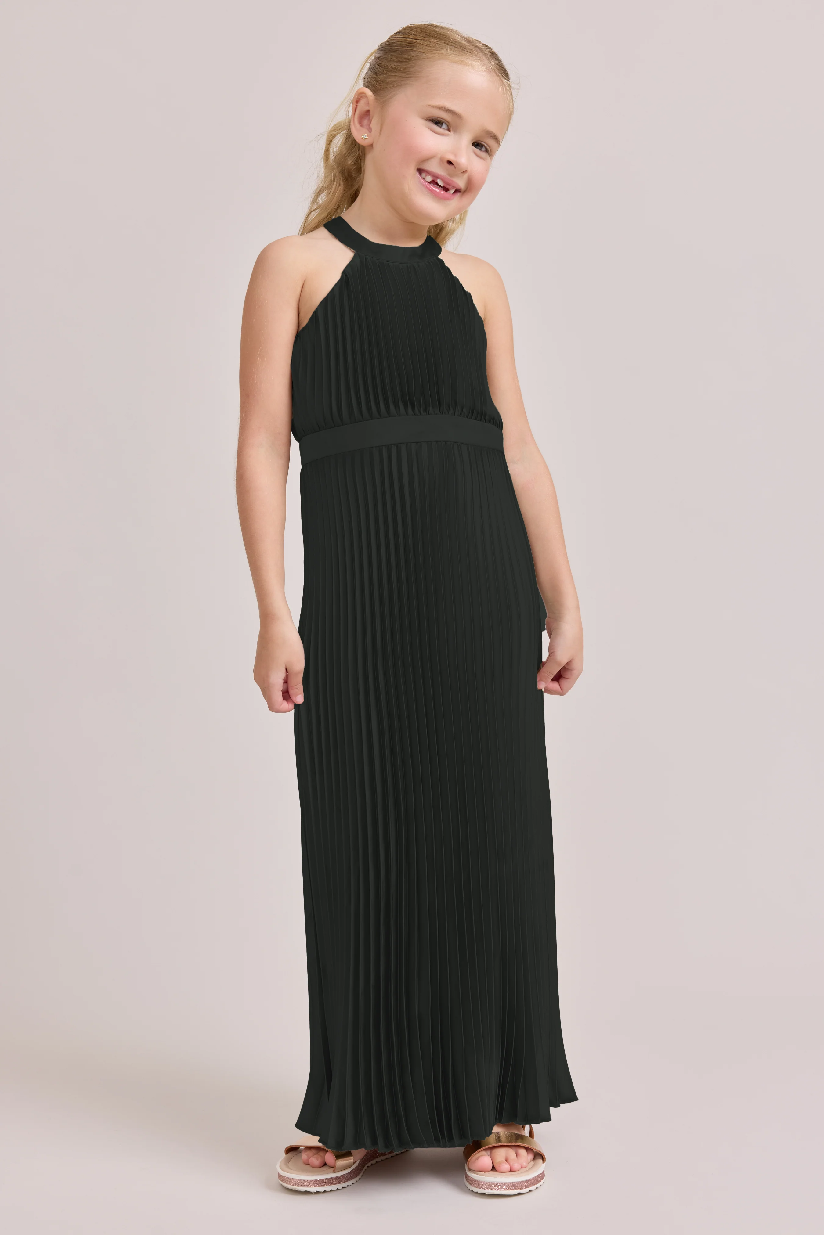 Juniors Mazie Satin Pleated Dress | Made To Order - Image 53