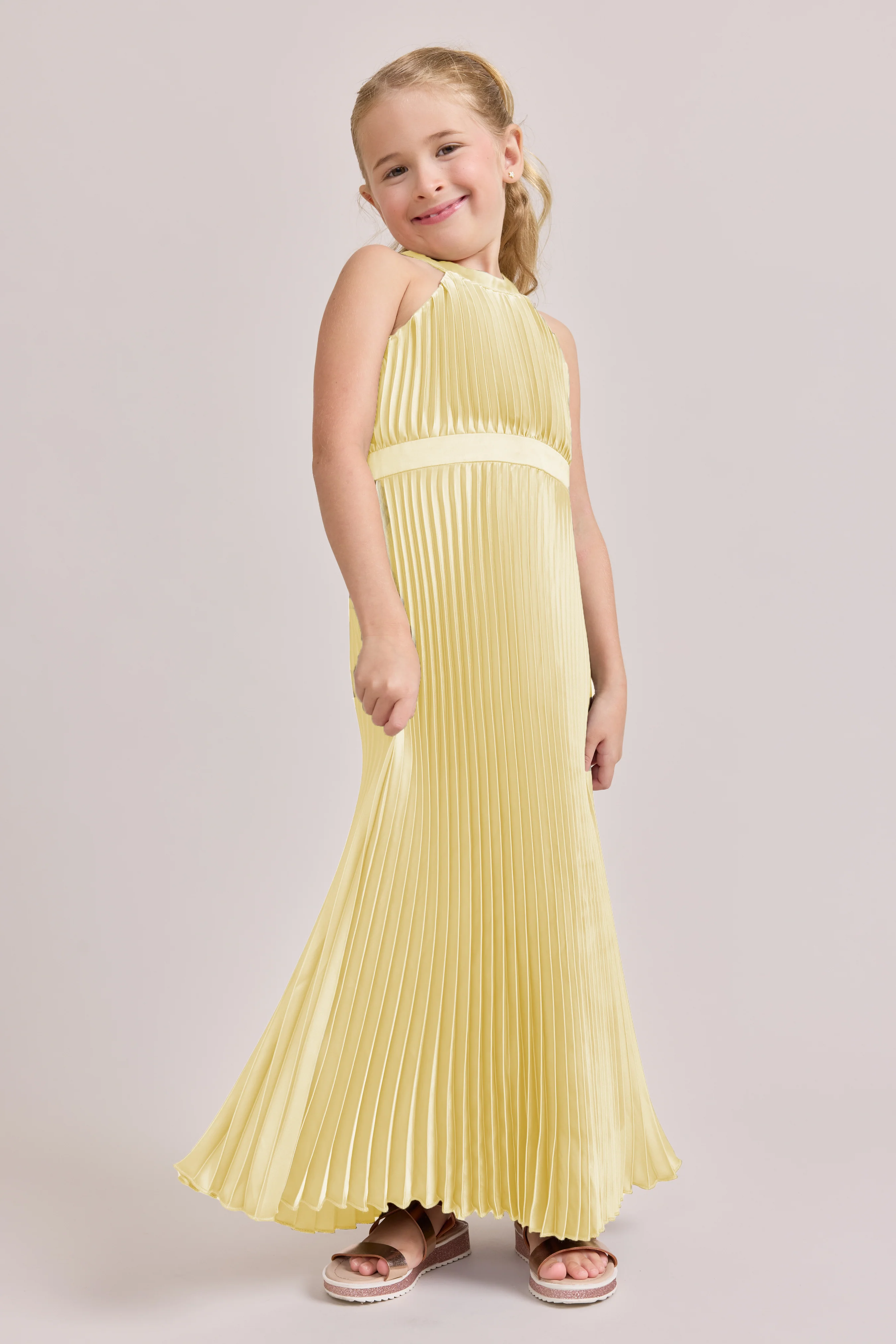 Juniors Mazie Satin Pleated Dress | Made To Order - Image 99