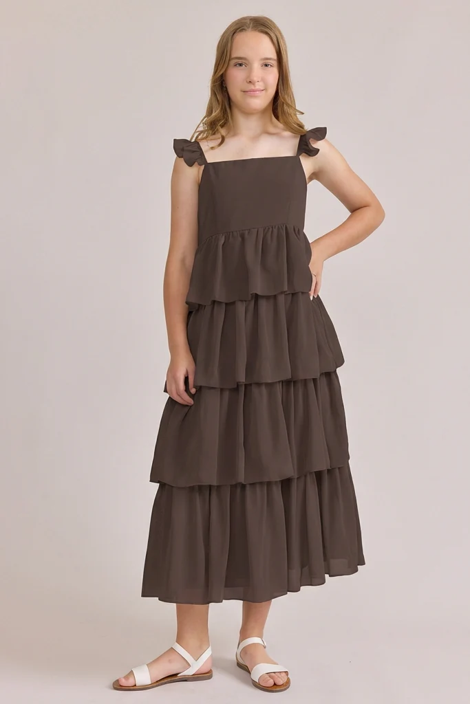 Juniors Poppy Chiffon Dress | Made To Order - Image 86