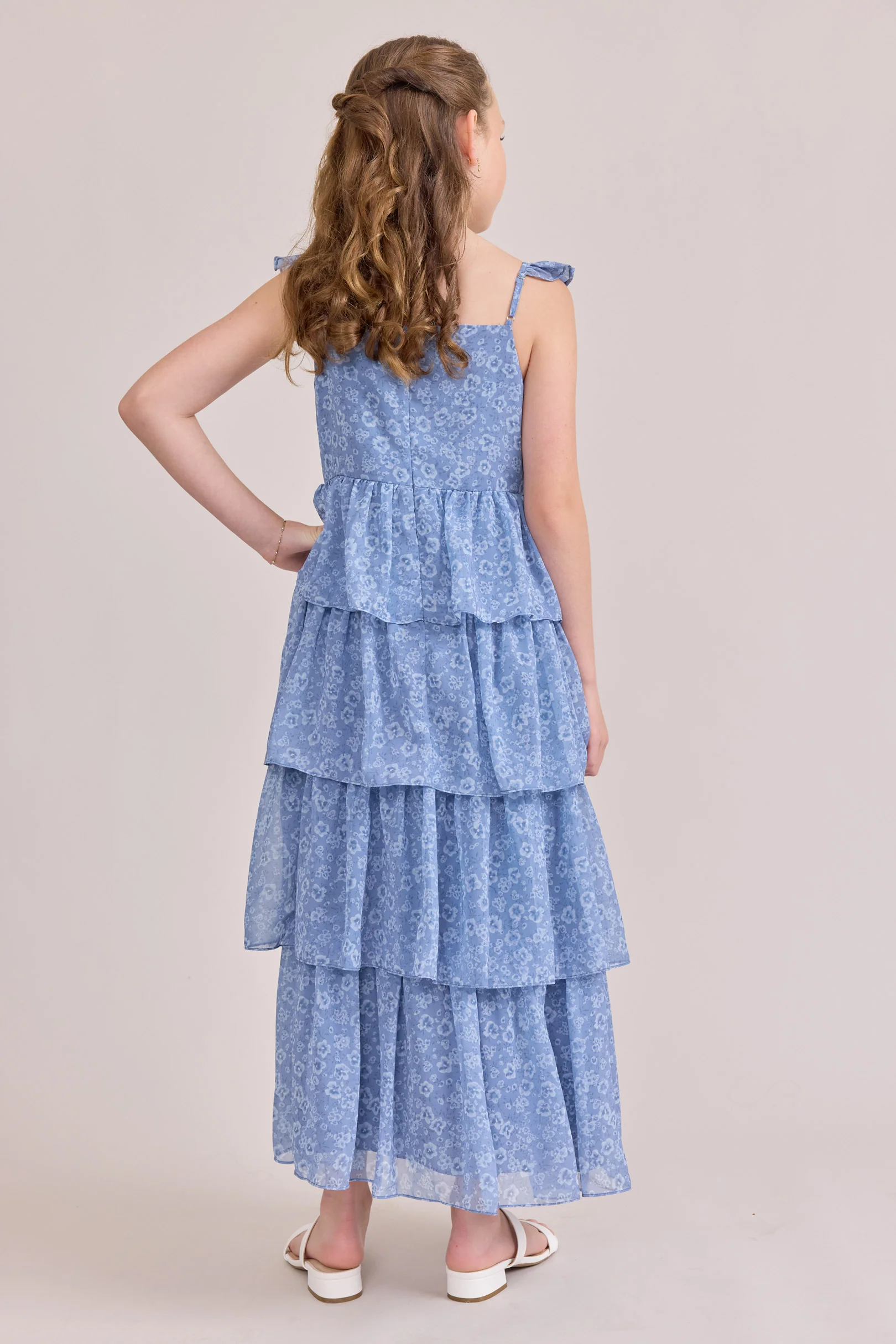 Juniors Poppy Chiffon Floral Print Dress | Made To Order - Image 37
