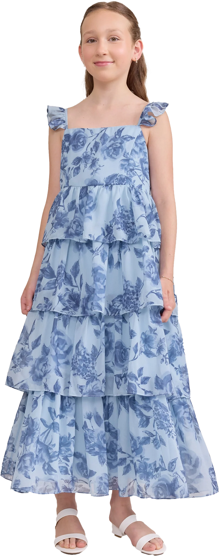 Juniors Poppy Chiffon Floral Print Dress | Made To Order - Image 60