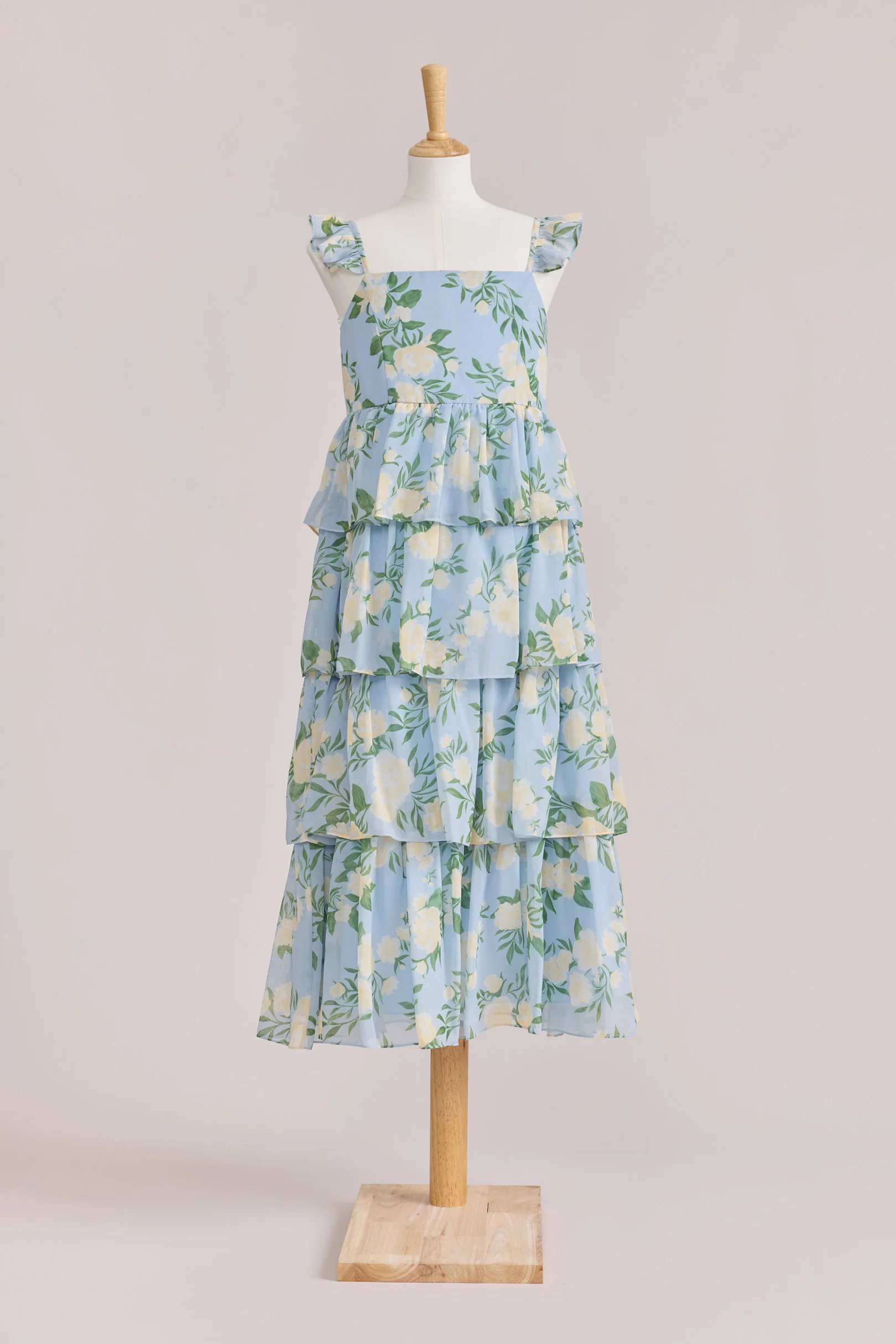 Juniors Poppy Chiffon Floral Print Dress | Made To Order - Image 9
