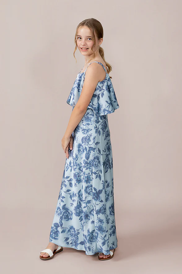 Juniors Riley Convertible Satin Floral Print Dress | Made To Order - Image 12