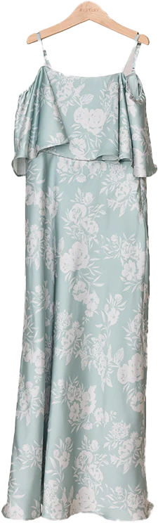 Juniors Riley Convertible Satin Floral Print Dress | Made To Order - Image 30