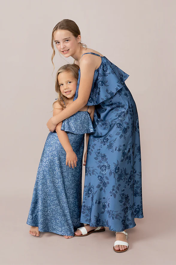 Juniors Riley Convertible Satin Floral Print Dress | Made To Order - Image 5