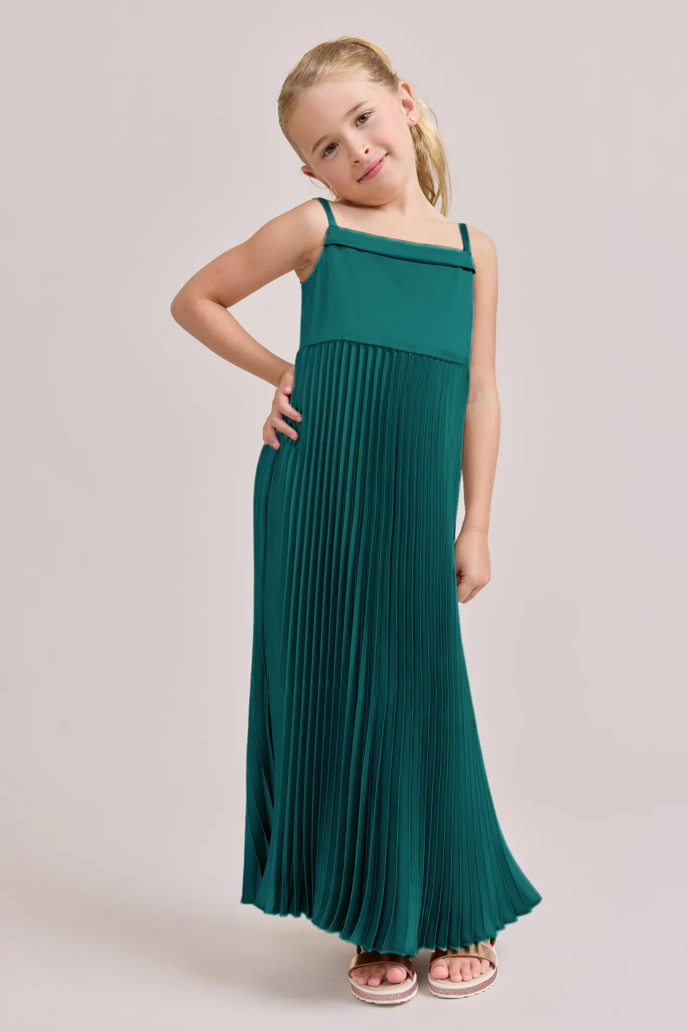 Juniors Saylor Satin Pleated Dress | Made To Order - Image 10