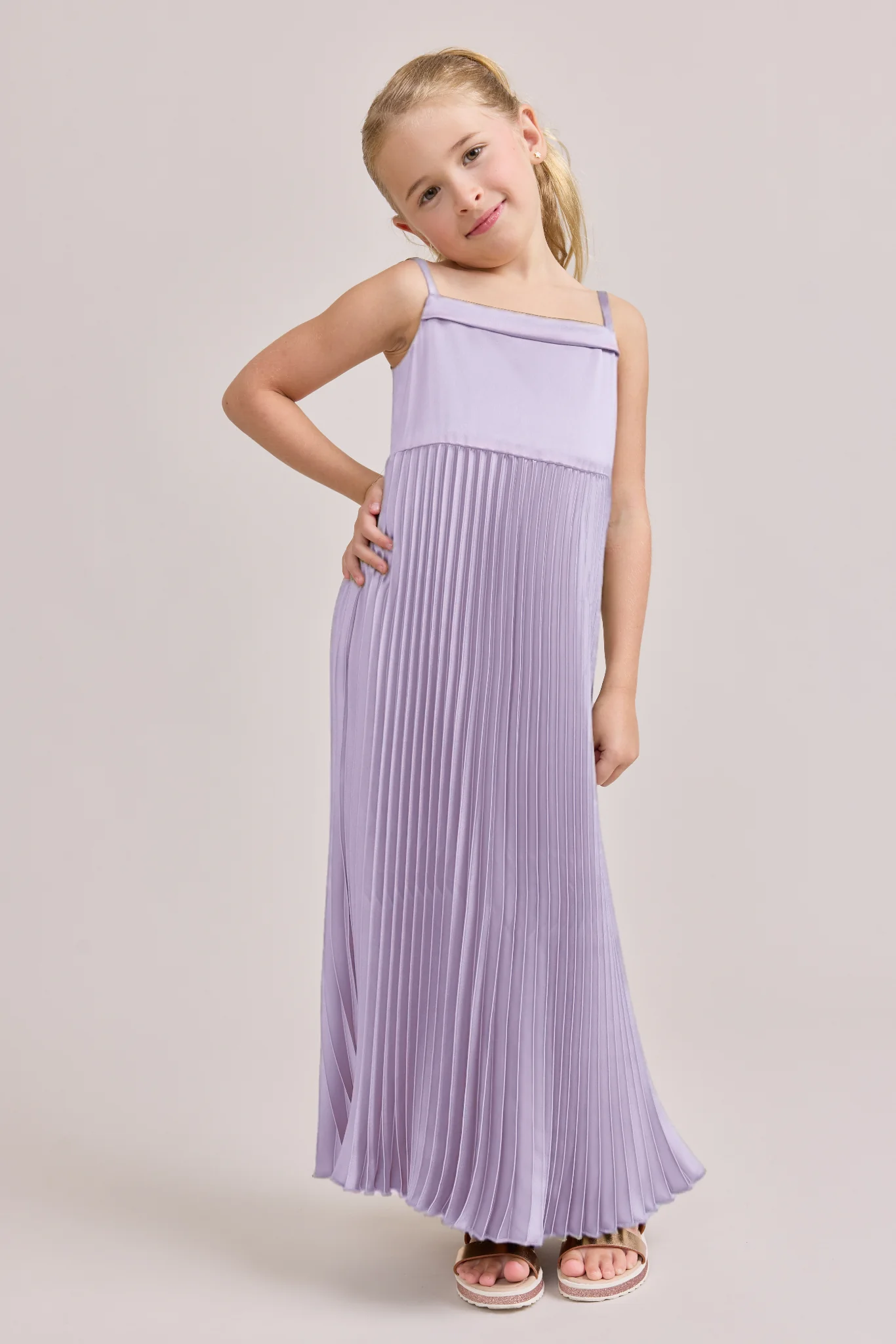 Juniors Saylor Satin Pleated Dress | Made To Order - Image 24