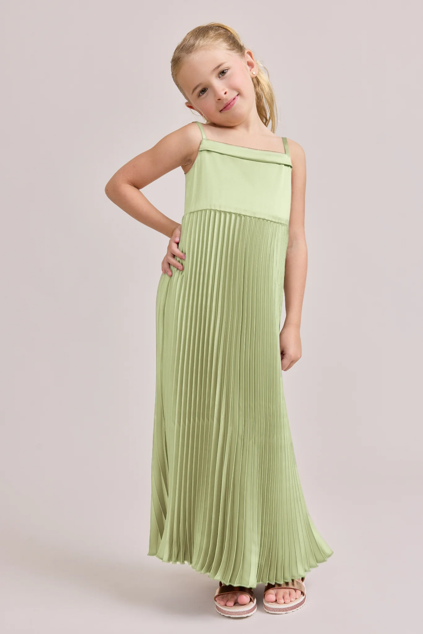Juniors Saylor Satin Pleated Dress | Made To Order - Image 28