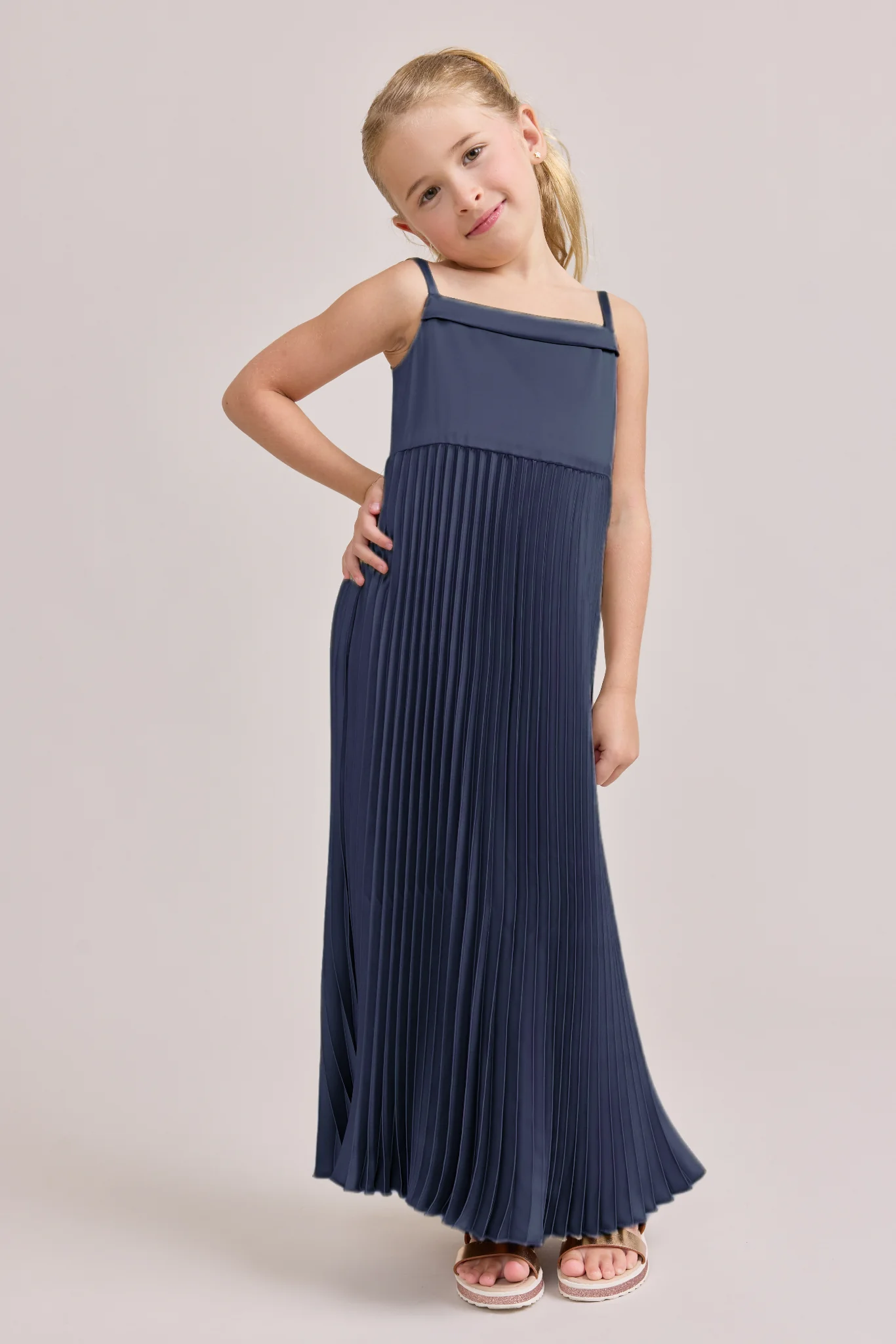 Juniors Saylor Satin Pleated Dress | Made To Order - Image 31
