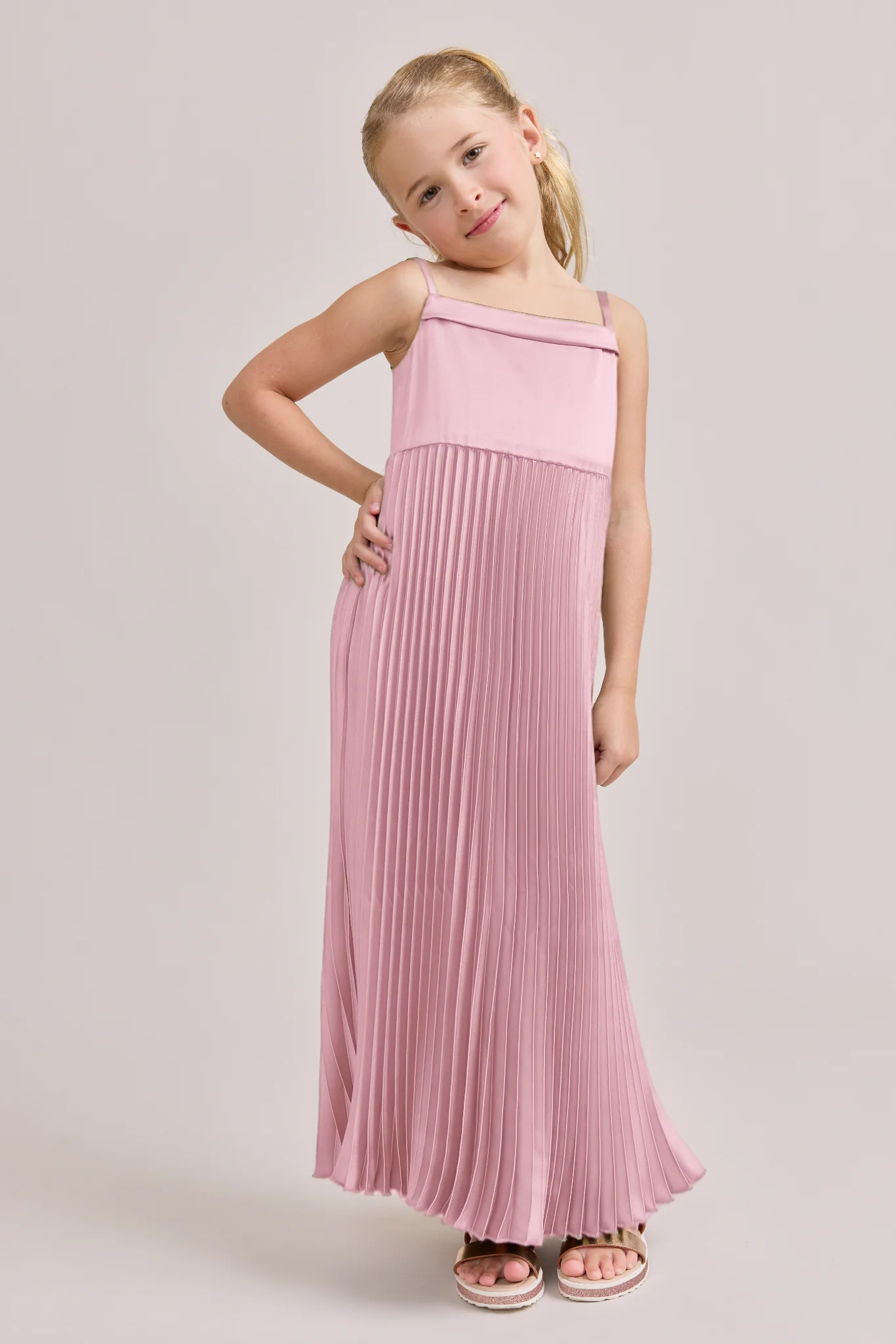 Juniors Saylor Satin Pleated Dress | Made To Order - Image 34