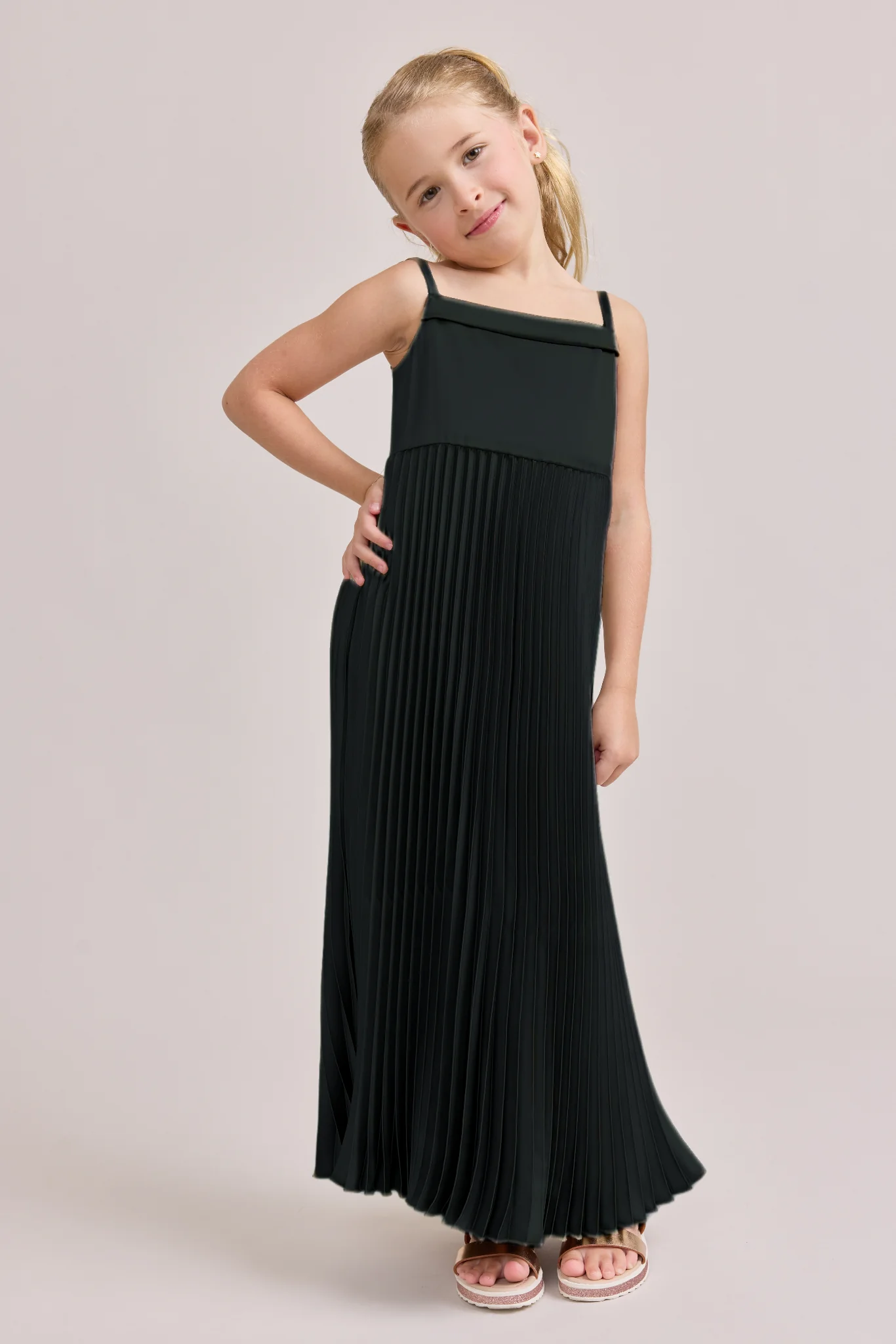 Juniors Saylor Satin Pleated Dress | Made To Order - Image 4