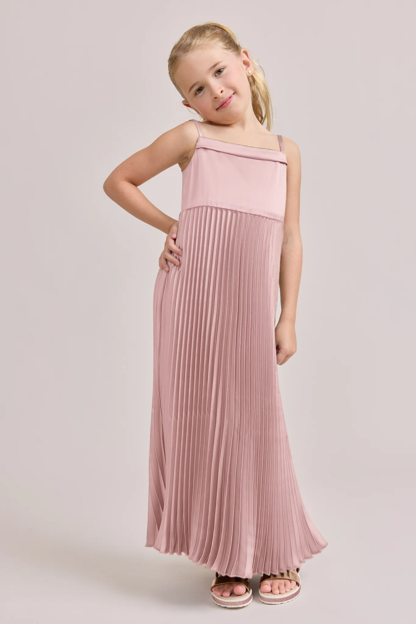 Juniors Saylor Satin Pleated Dress | Made To Order - Image 40