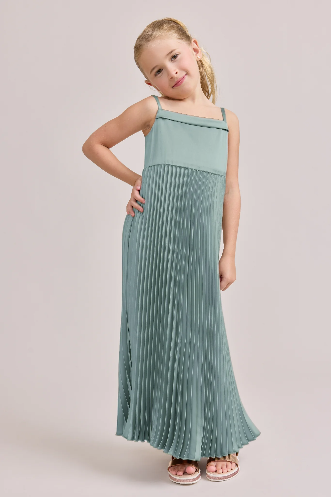 Juniors Saylor Satin Pleated Dress | Made To Order - Image 41