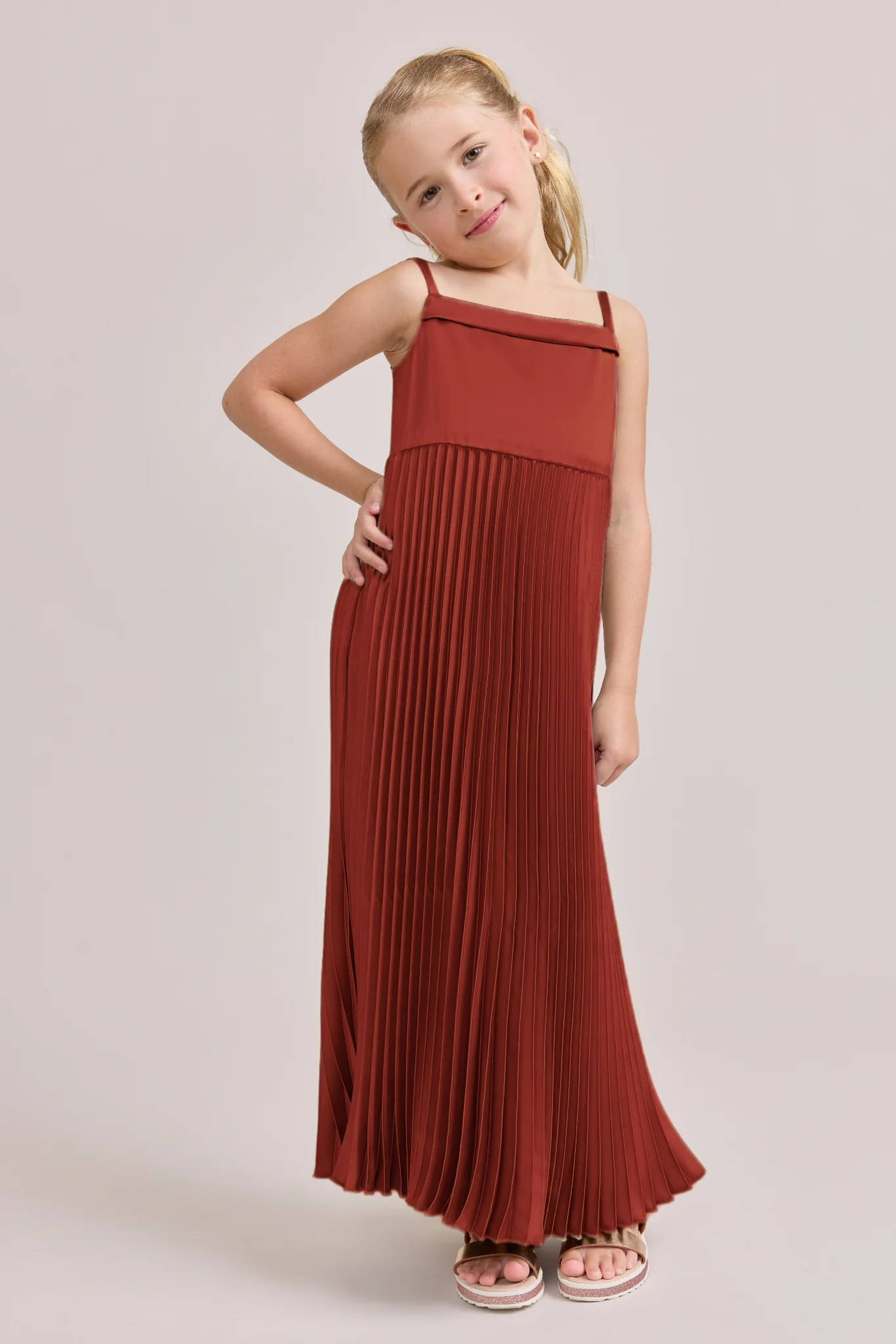 Juniors Saylor Satin Pleated Dress | Made To Order - Image 49