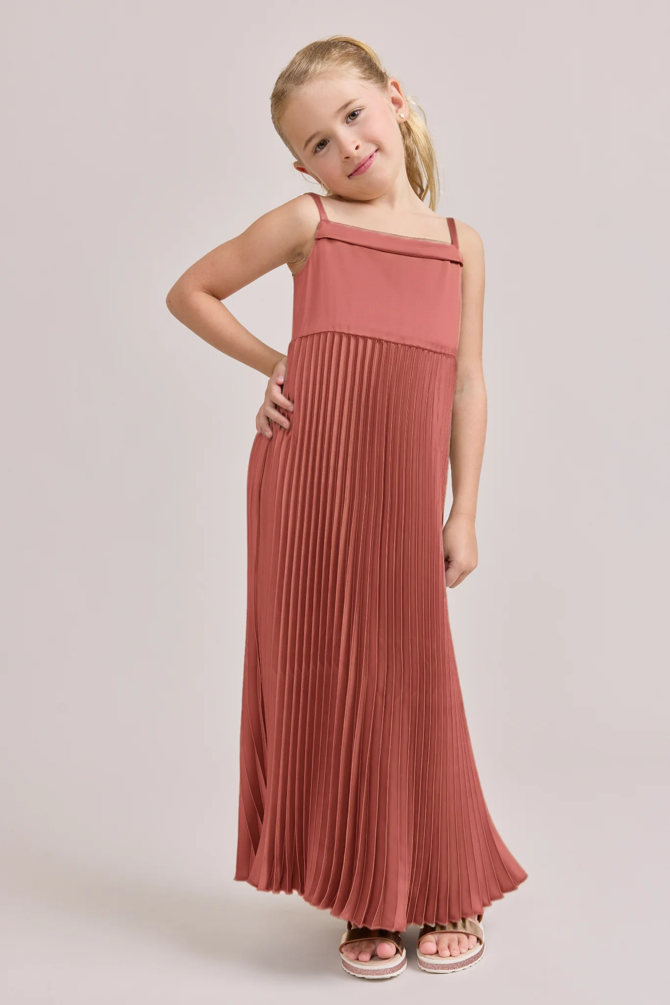 Juniors Saylor Satin Pleated Dress | Made To Order - Image 9