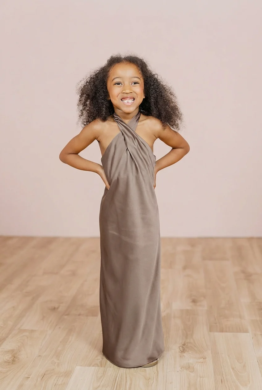 Kids Athena Satin Dress | Made To Order - Image 62