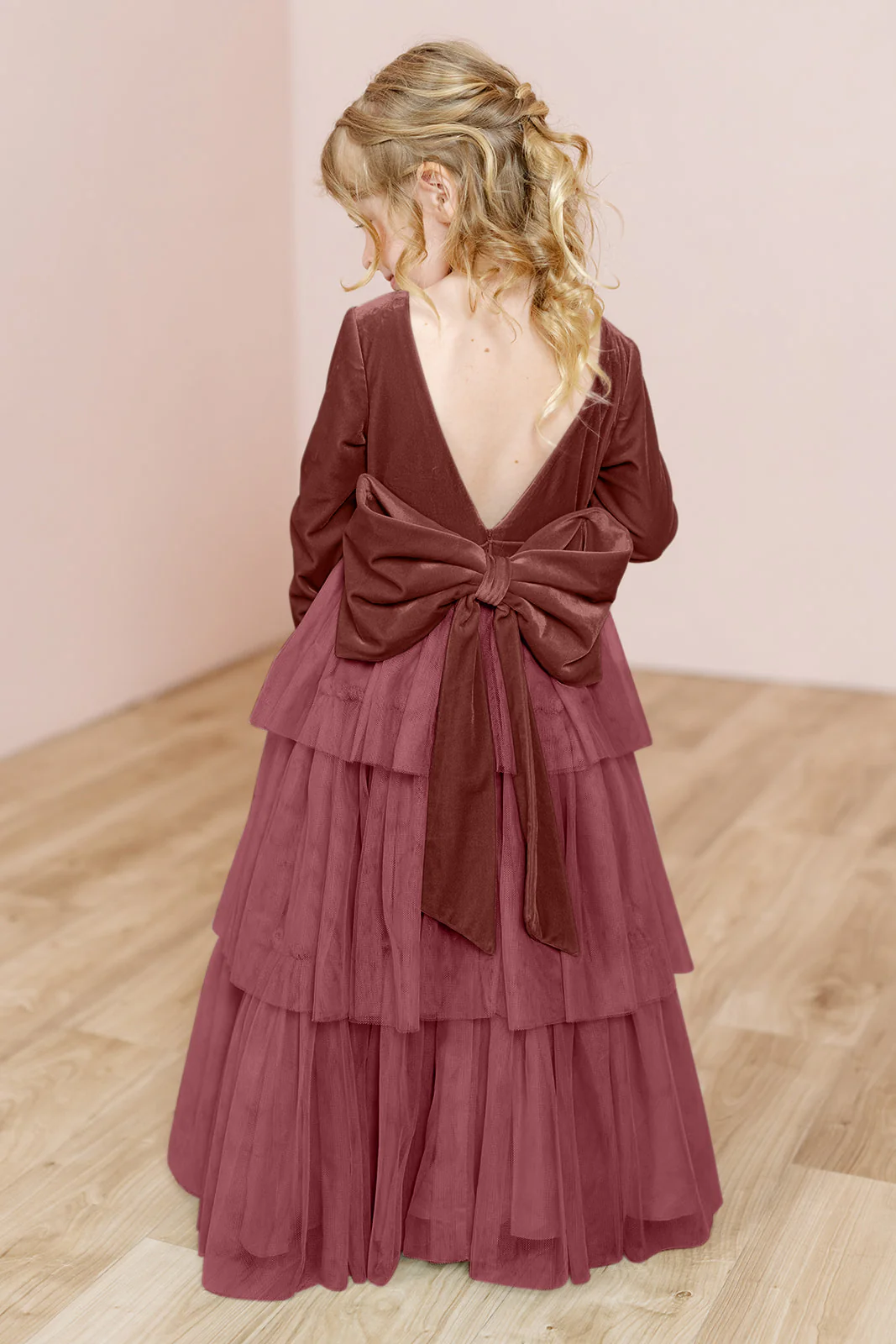 Kids Dottie Velvet + Tulle Dress | Made To Order - Image 15